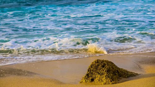 Close-up of wave on beach