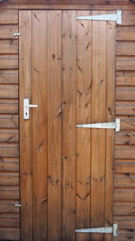 Closed wooden door