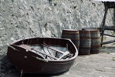 Side view of man in boat