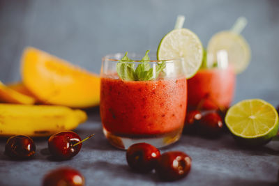 Close-up of drink on table
