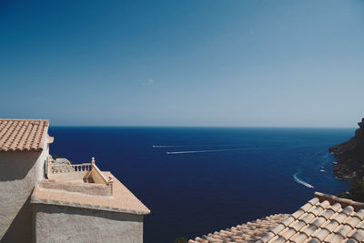 High angle view of building by sea against sky in southern spain