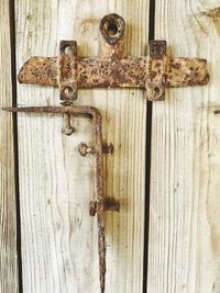 Close-up of rusty metal door