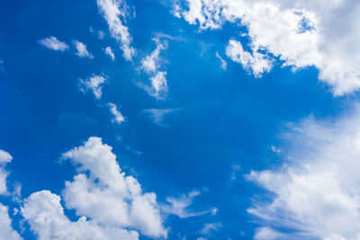 Low angle view of clouds in blue sky