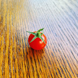 High angle view of tomatoes on table