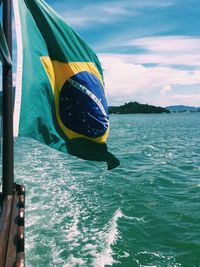 Boat sailing in sea