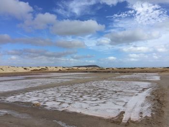 Scenic view of beach against sky