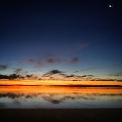 Scenic view of sea against sky at sunset
