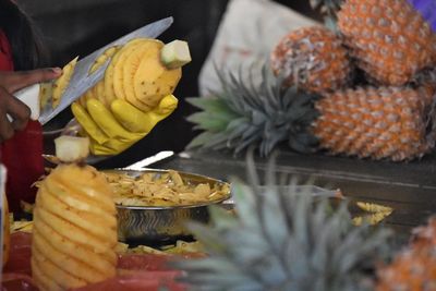 Close-up of bananas on table
