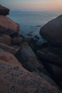 Scenic view of sea at sunset