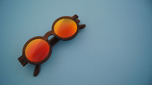 High angle view of illuminated lighting equipment on table