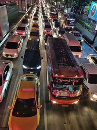 High angle view of traffic on road