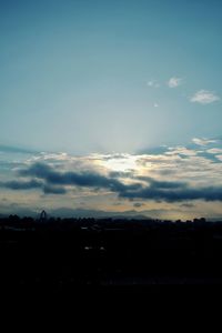 Scenic view of silhouette landscape against sky during sunset