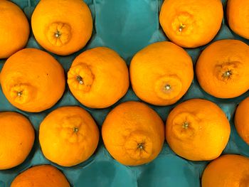 Full frame shot of orange fruits in market