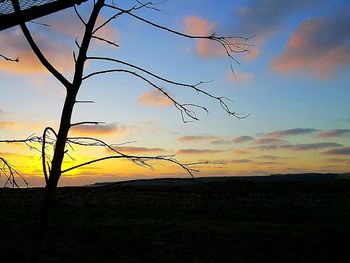 Silhouette of landscape at sunset