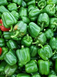 Full frame shot of bell peppers for sale in market