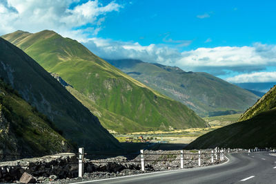 Landscape of the green mountains of the caucasus