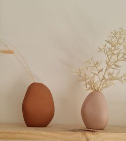 Close-up of eggs against white background