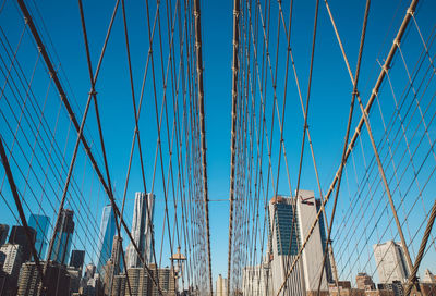 Low angle view of built structure against blue sky