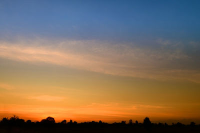 Scenic view of silhouette landscape against sky during sunset