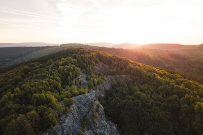 Scenic view of landscape against sky during sunset