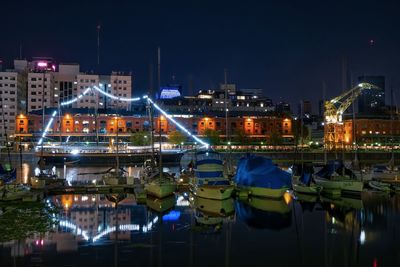 Illuminated city at night