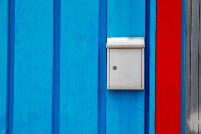 Close-up of blue door