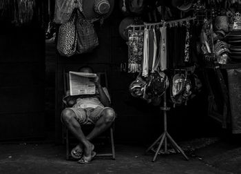 Clothes hanging on chair