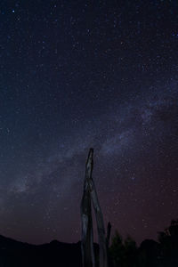 Low angle view of star field against sky at night
