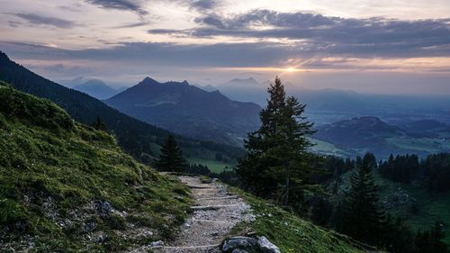 View from the mountain hochries/ samerberg during sunset