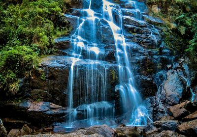 Scenic view of waterfall