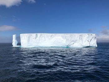Scenic view of sea against sky during winter