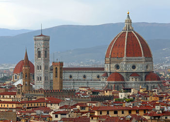 Cathedral and giotto bell tower of florence in italy