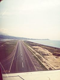 View of road along sea