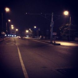 Empty road at night