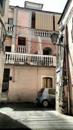 Cars parked in front of building