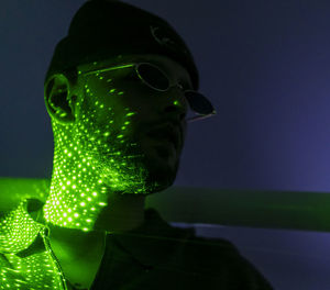 Close-up of man wearing mask