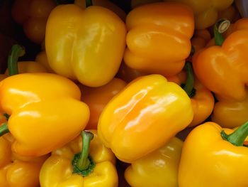 Full frame shot of yellow bell peppers