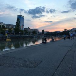 View of river against cloudy sky