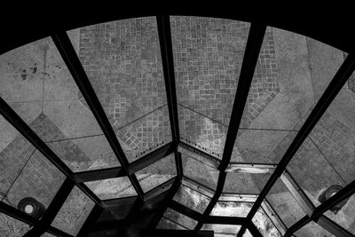 Low angle view of skylight in building