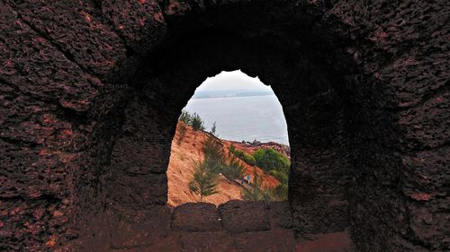 View of rock formation against sky