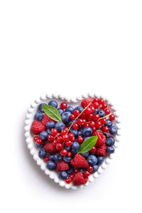 High angle view of strawberry over white background