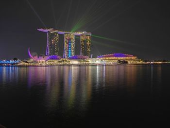 Illuminated city at night