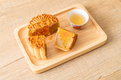 Close-up of food on cutting board