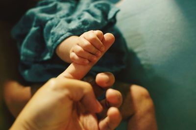 Close-up of baby hand