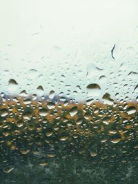 Full frame shot of raindrops on window