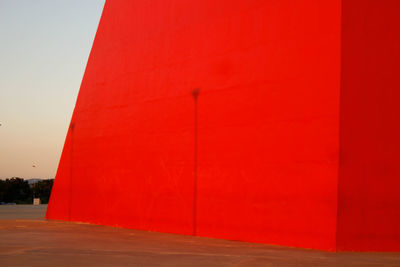 Close-up of red wall