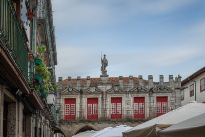 Low angle view of buildings in city