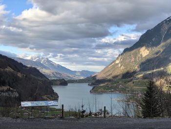 View of lake lungern in switzerland 