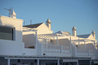 Beautiful chimneys are typical for traditional houses of lanzarote, one of the canary islands.