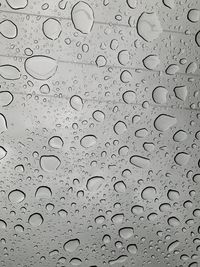 Full frame shot of wet glass window during rainy season